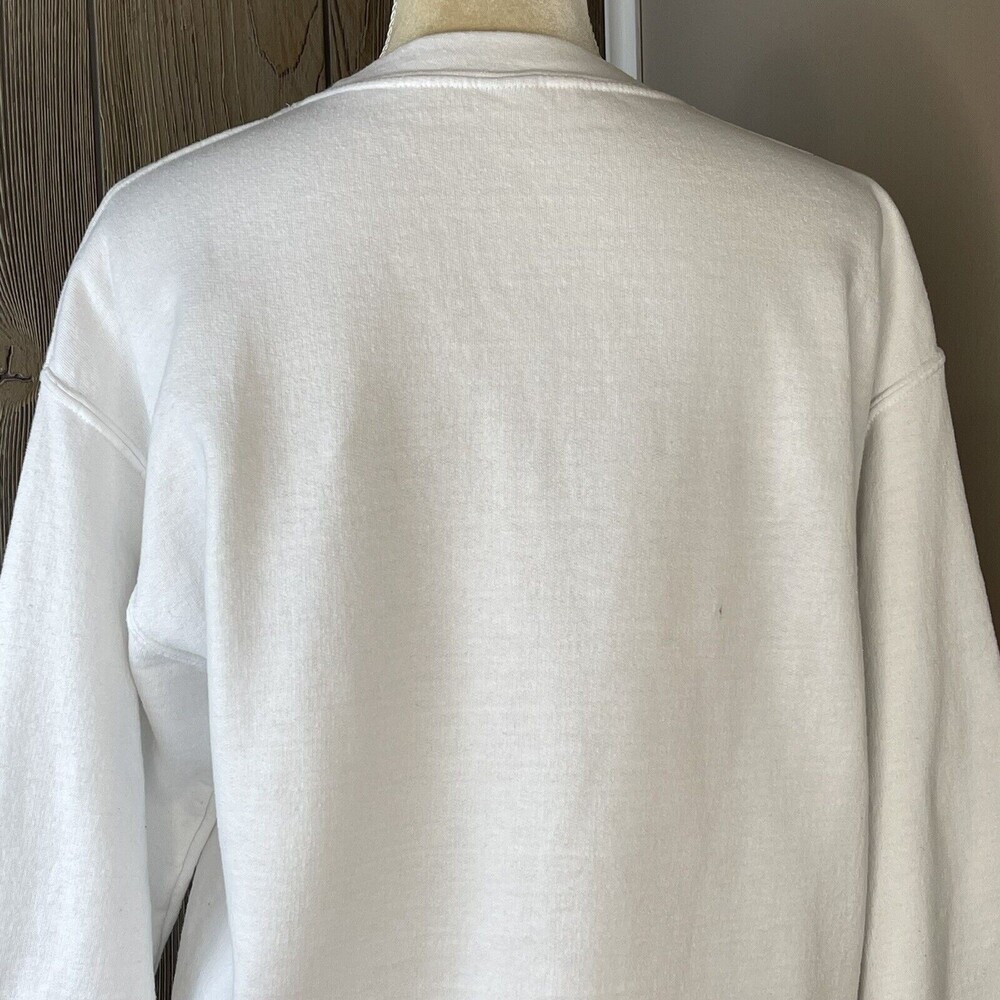 Women Cropped Sweater Crew Neck Size M white off ivory - Picture 10 of 13